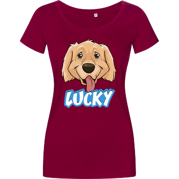 WASWIR - Lucky Schriftzug Damenshirt berry