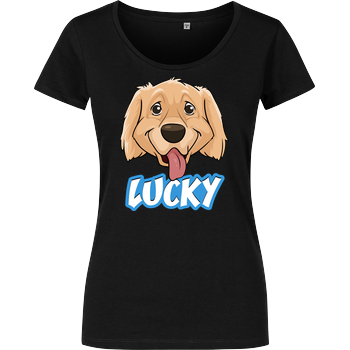WASWIR - Lucky Schriftzug Damenshirt schwarz