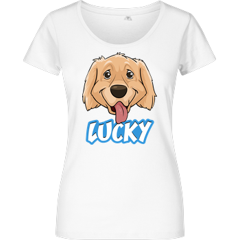 WASWIR - Lucky Schriftzug Damenshirt weiss