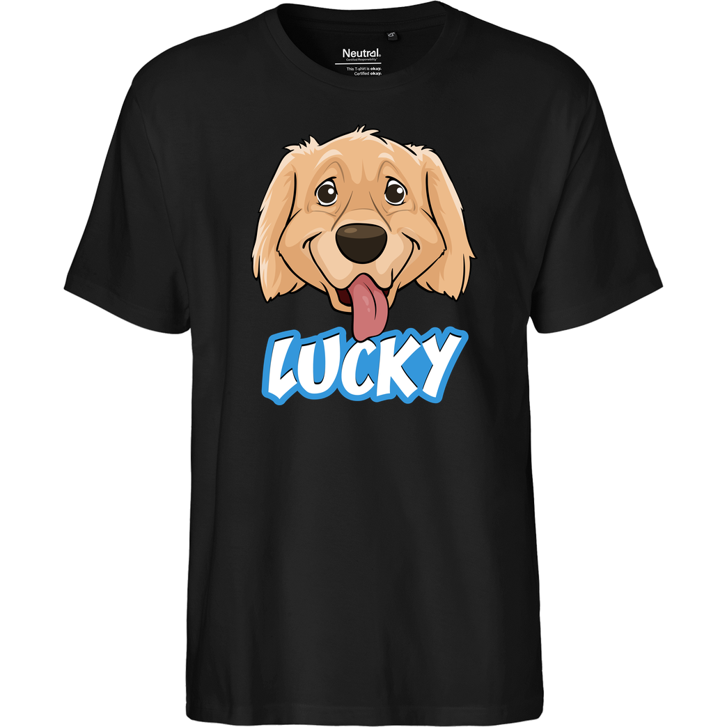 WASWIR WASWIR - Lucky Schriftzug T-Shirt Fairtrade T-Shirt - schwarz
