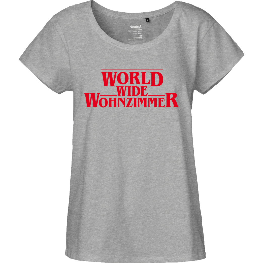 World Wide Wohnzimmer WWW - Stranger Things T-Shirt Fairtrade Loose Fit Girlie - heather grey