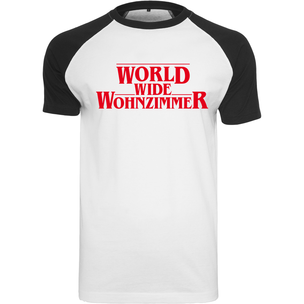 World Wide Wohnzimmer WWW - Stranger Things T-Shirt Raglan-Shirt weiß