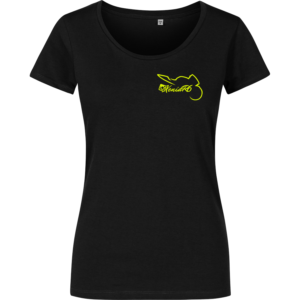 XeniaR6 XeniaR6 - Sportler-Logo T-Shirt Damenshirt schwarz
