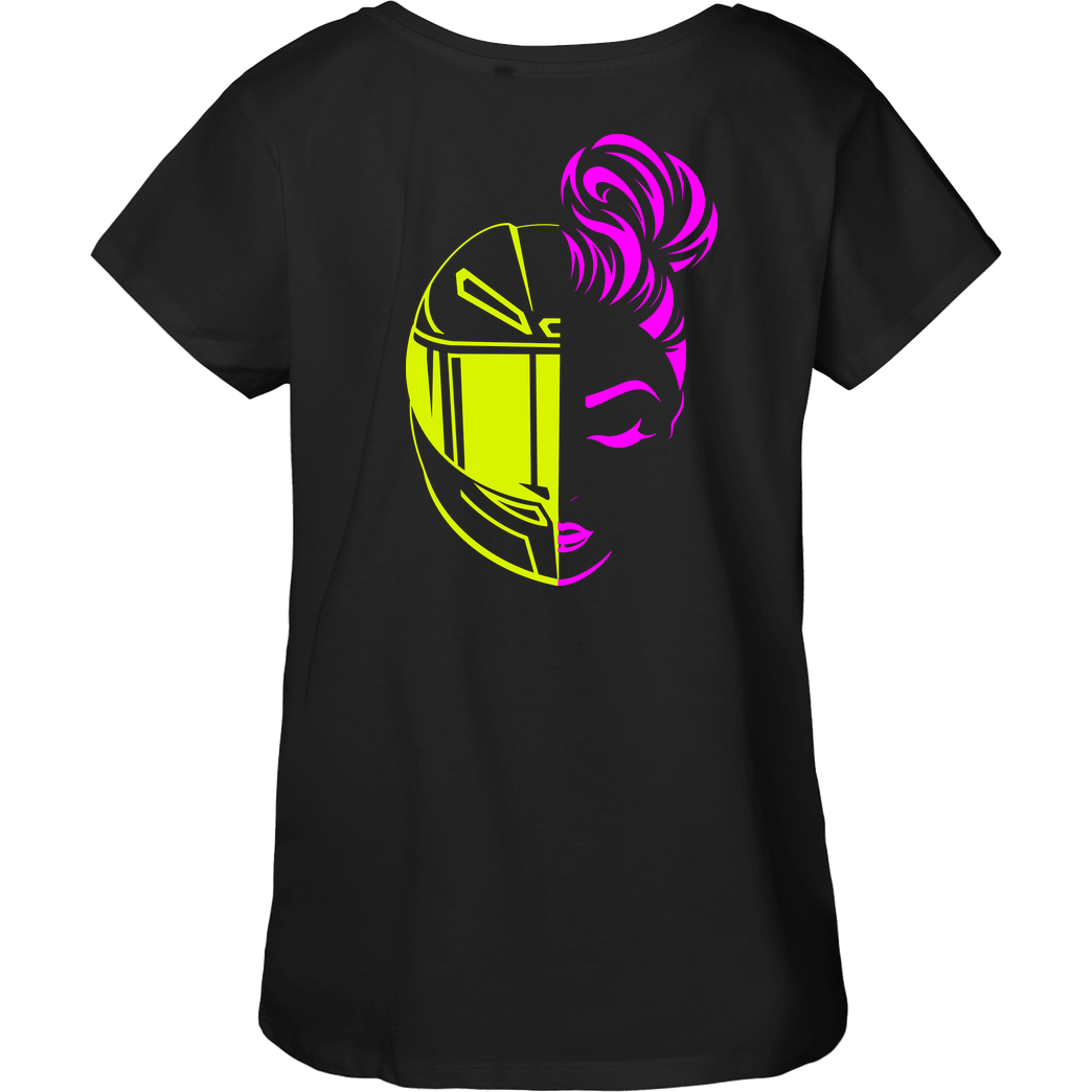 XeniaR6 XeniaR6 - Sportler-Logo T-Shirt Fairtrade Loose Fit Girlie - schwarz