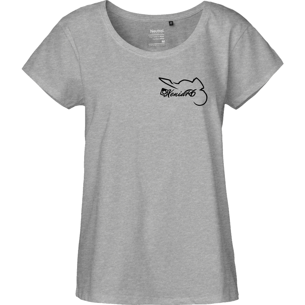 XeniaR6 XeniaR6 - Sportler-Logo T-Shirt Fairtrade Loose Fit Girlie - heather grey