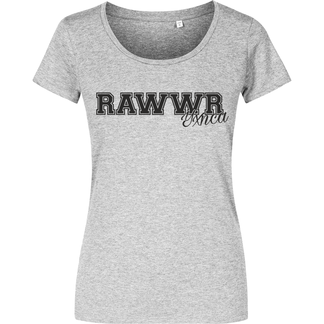 Yxnca Yxnca - RAWWR T-Shirt Damenshirt heather grey