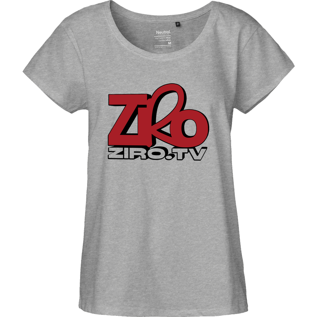 ZiroTV ZiroTV - Logo T-Shirt Fairtrade Loose Fit Girlie - heather grey