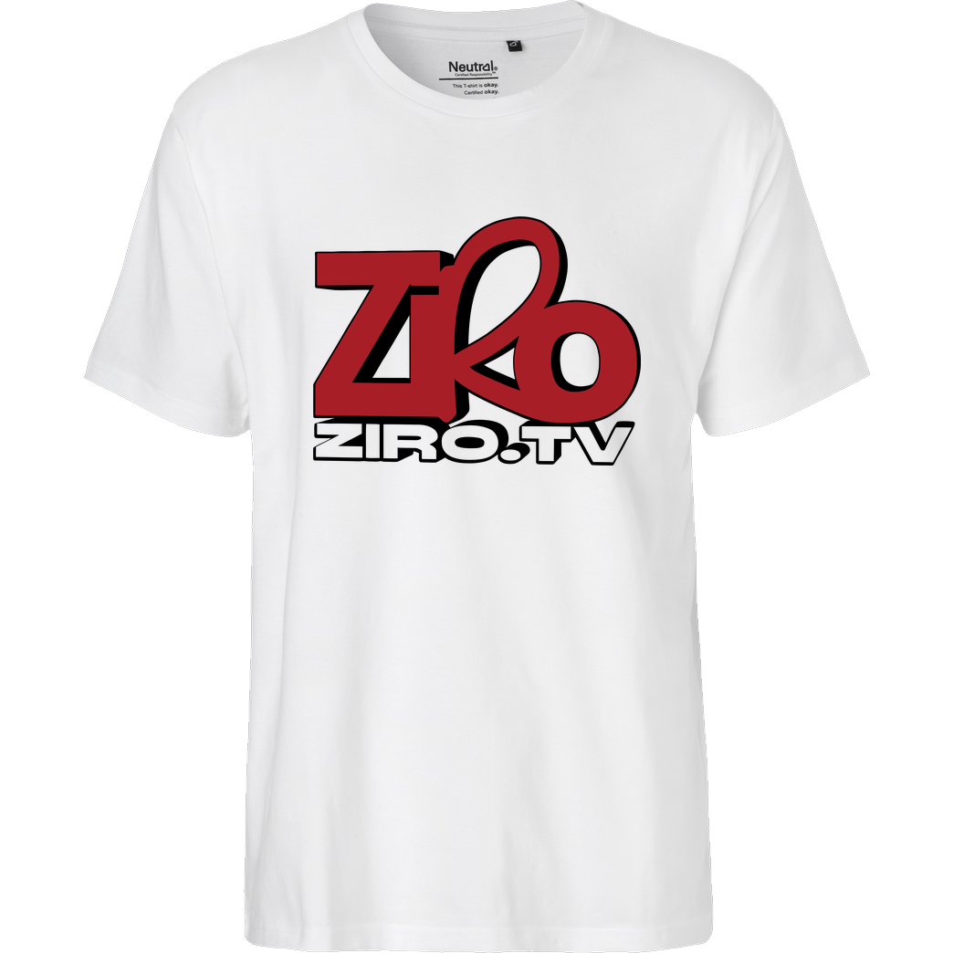 ZiroTV ZiroTV - Logo T-Shirt Fairtrade T-Shirt - weiß