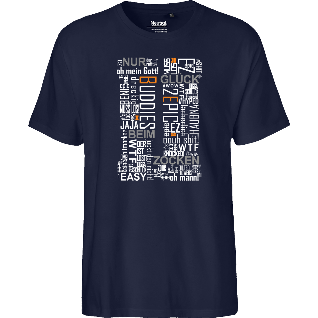 Die Buddies zocken 2EpicBuddies - Cloud T-Shirt Fairtrade T-Shirt - navy