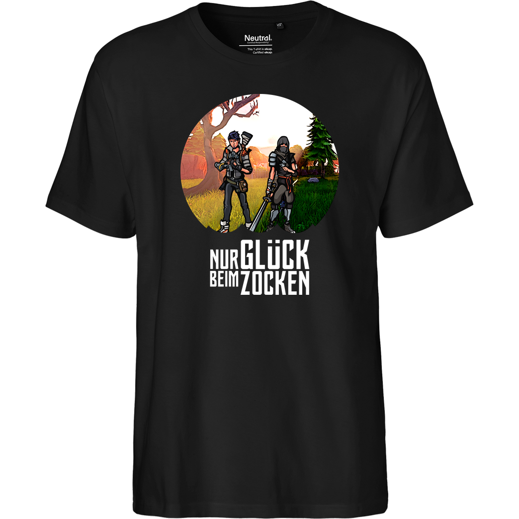 Die Buddies zocken 2EpicBuddies - Nur Glück beim Zocken big T-Shirt Fairtrade T-Shirt - black