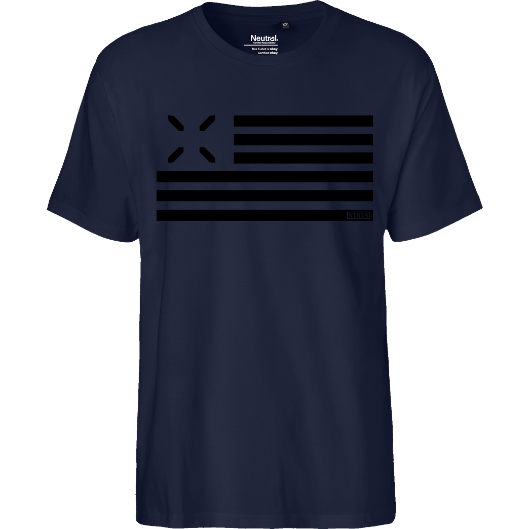 MarselSkorpion NTRVN - HitsAndStripes T-Shirt Fairtrade T-Shirt - navy