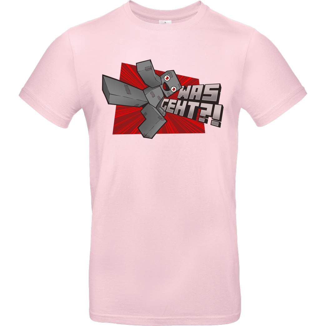 Alphastein Alphastein - Was geht? T-Shirt B&C EXACT 190 - Light Pink
