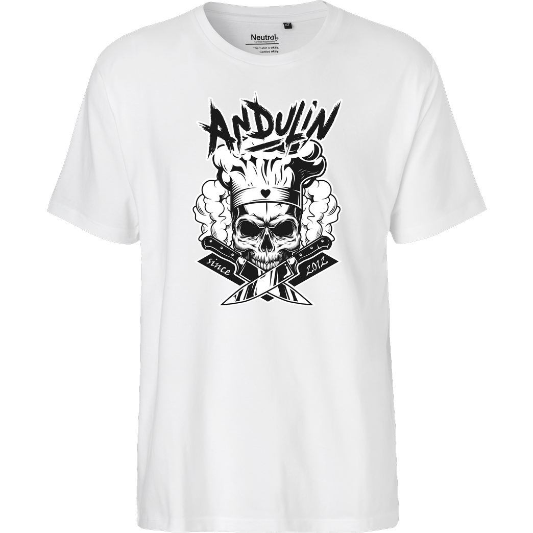 AndulinTv AndulinTV - Andu Skull T-Shirt Fairtrade T-Shirt - white