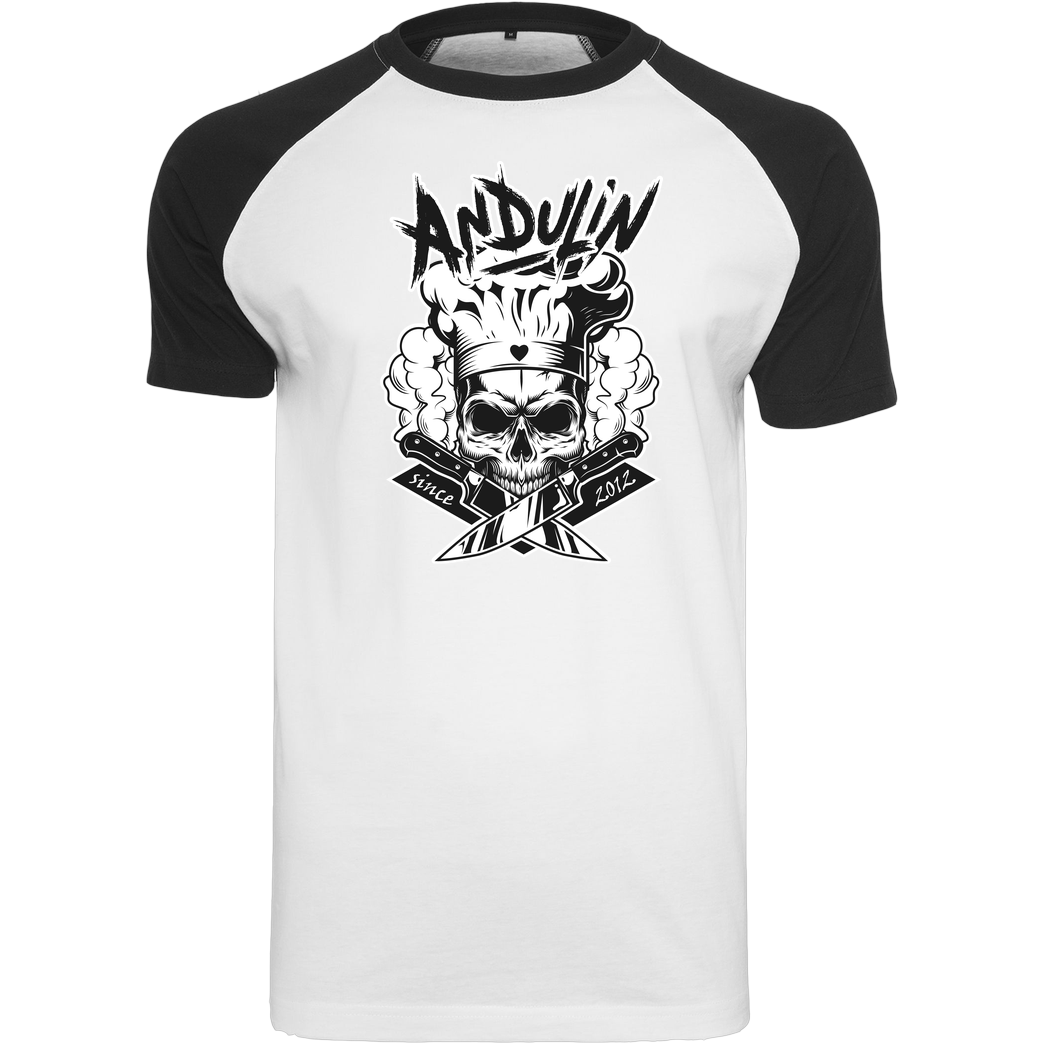 AndulinTv AndulinTV - Andu Skull T-Shirt Raglan Tee white