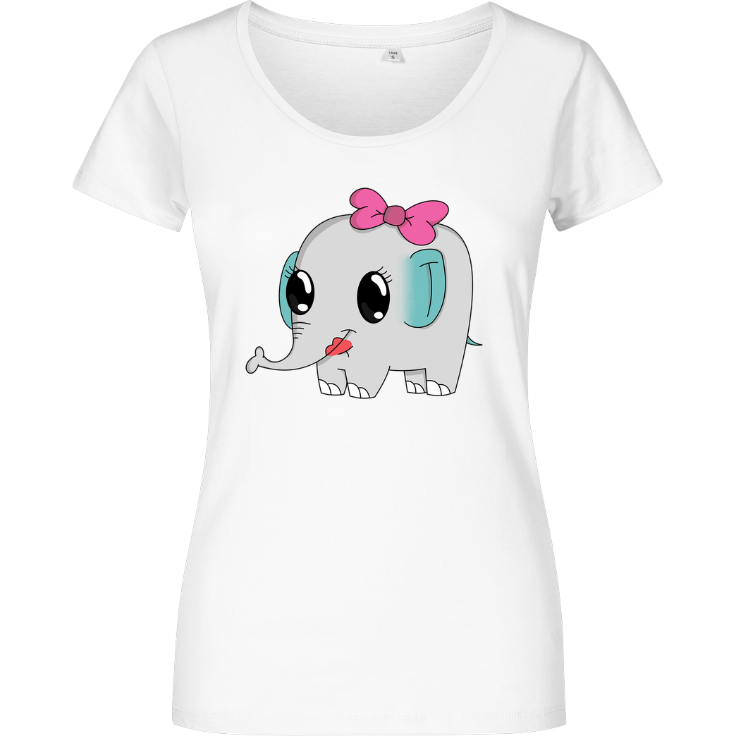 ARRi Arri - Elefant T-Shirt Girlshirt weiss