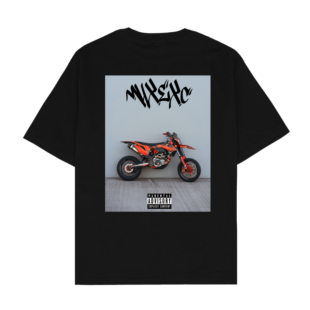 m4x_exc Back Bike Print - Colour T-Shirt Oversize T-Shirt - Black