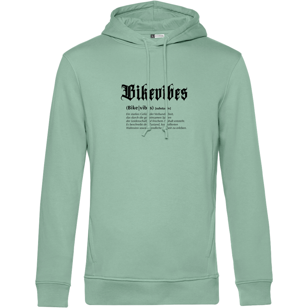 Alexia - Bikevibes Bikevibes - Collection - Definition front black Sweatshirt B&C HOODED INSPIRE - Sage