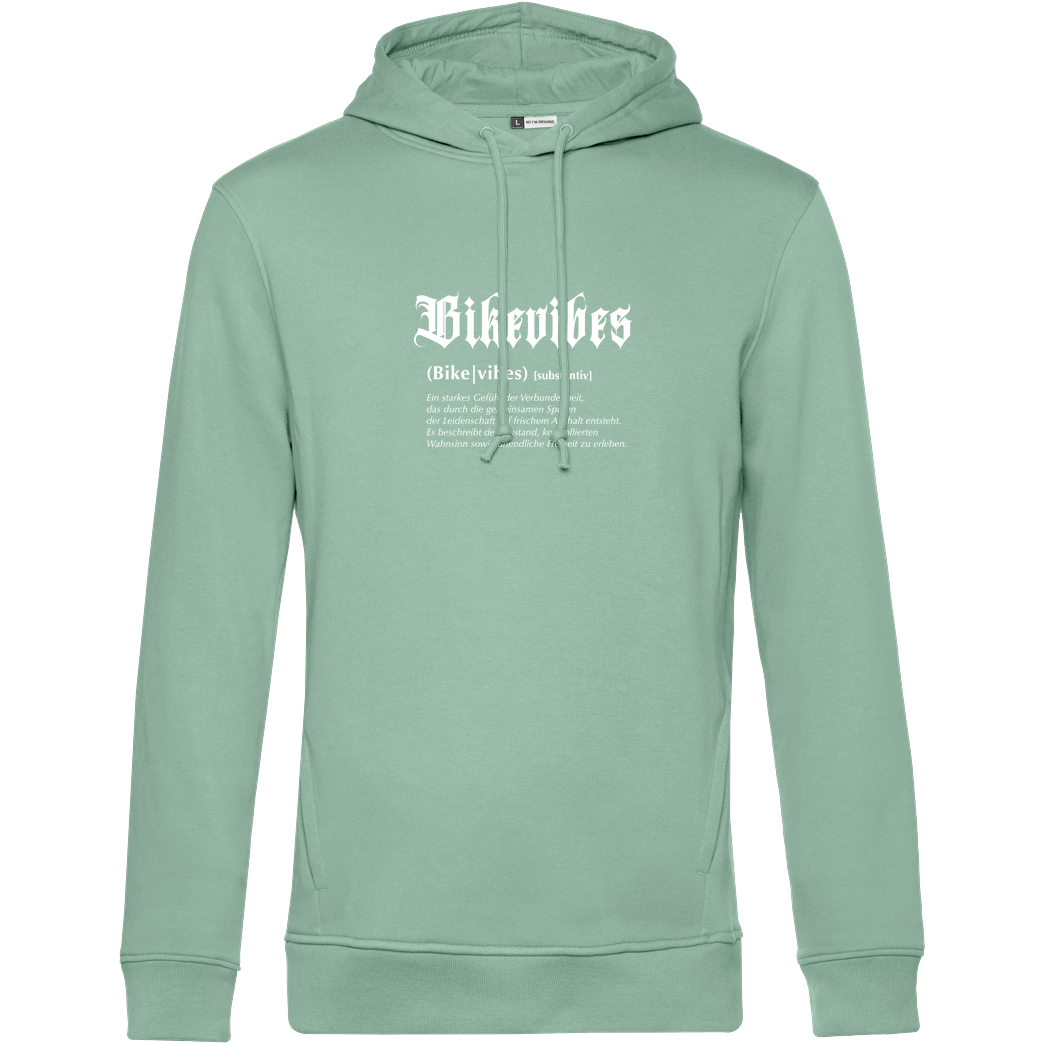 Alexia - Bikevibes Bikevibes - Collection - Definition front white Sweatshirt B&C HOODED INSPIRE - Sage