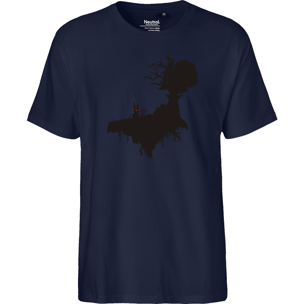 Lone Lobo Böses Hasi T-Shirt Fairtrade T-Shirt - navy