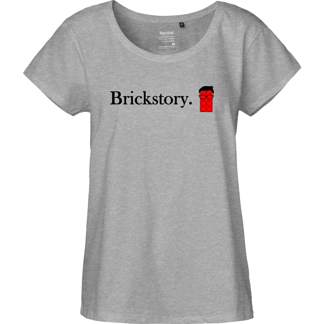 Brickstory Brickstory - Original Logo T-Shirt Fairtrade Loose Fit Girlie - heather grey