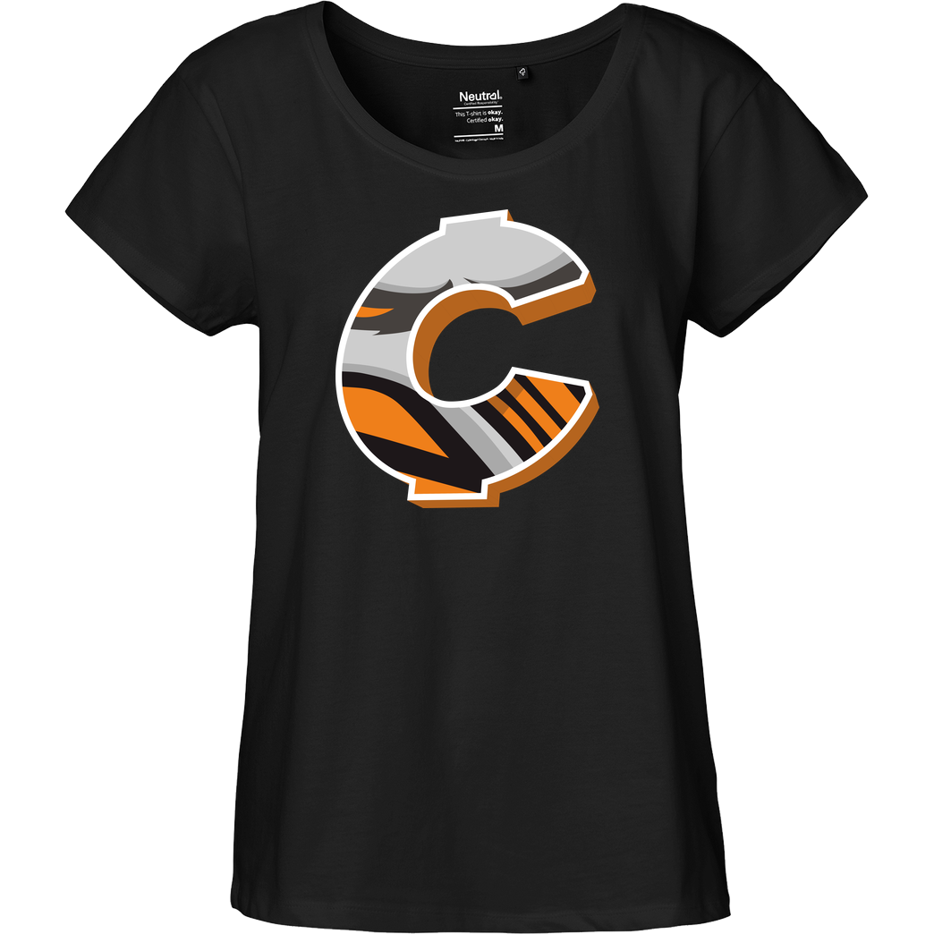 C0rnyyy C0rnyyy - Logo T-Shirt Fairtrade Loose Fit Girlie - black
