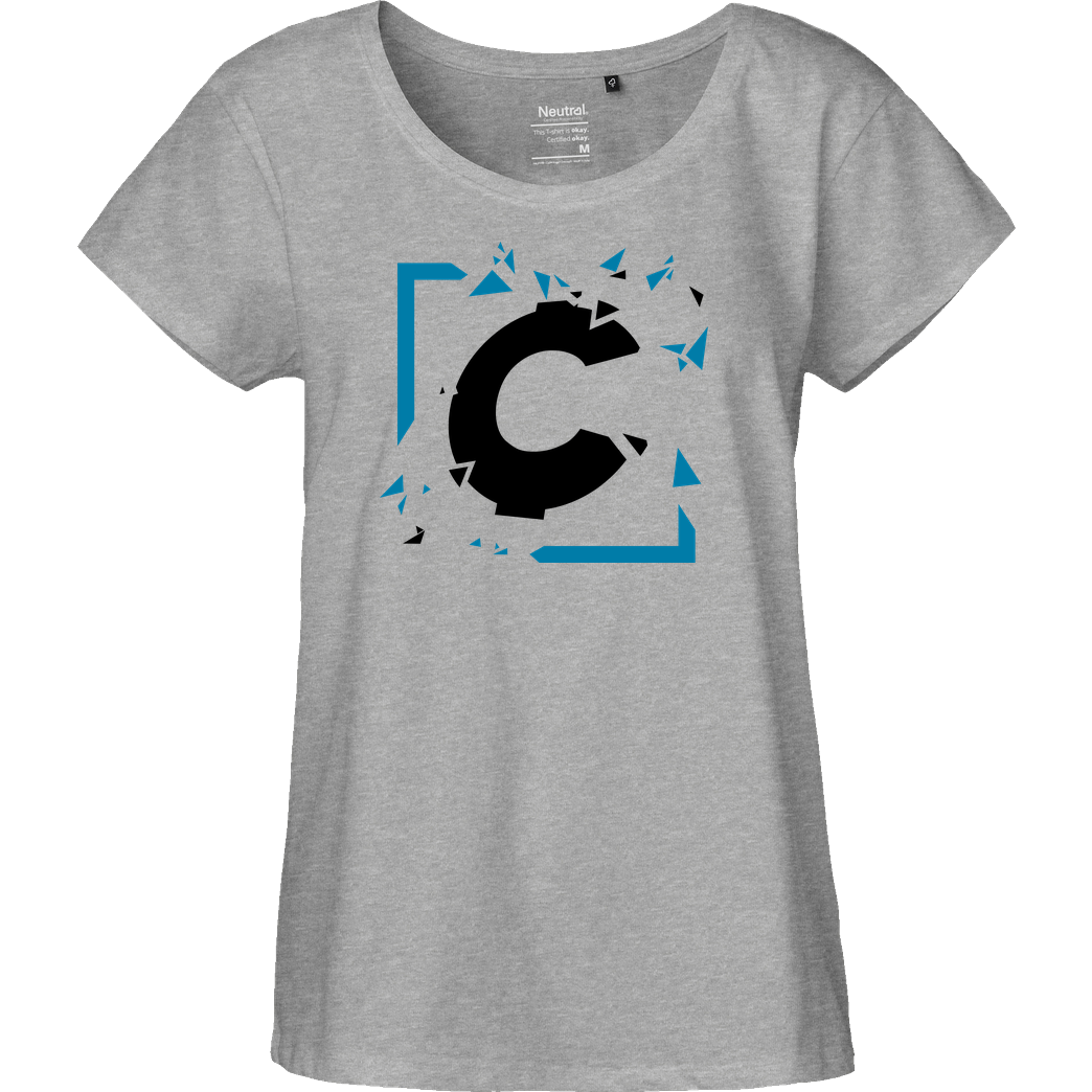C0rnyyy C0rnyyy - Shattered Logo T-Shirt Fairtrade Loose Fit Girlie - heather grey