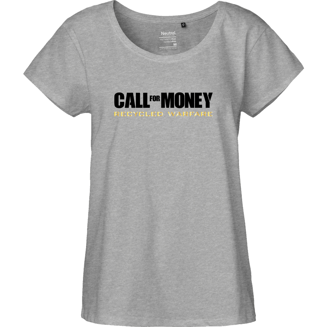 IamHaRa Call for Money T-Shirt Fairtrade Loose Fit Girlie - heather grey