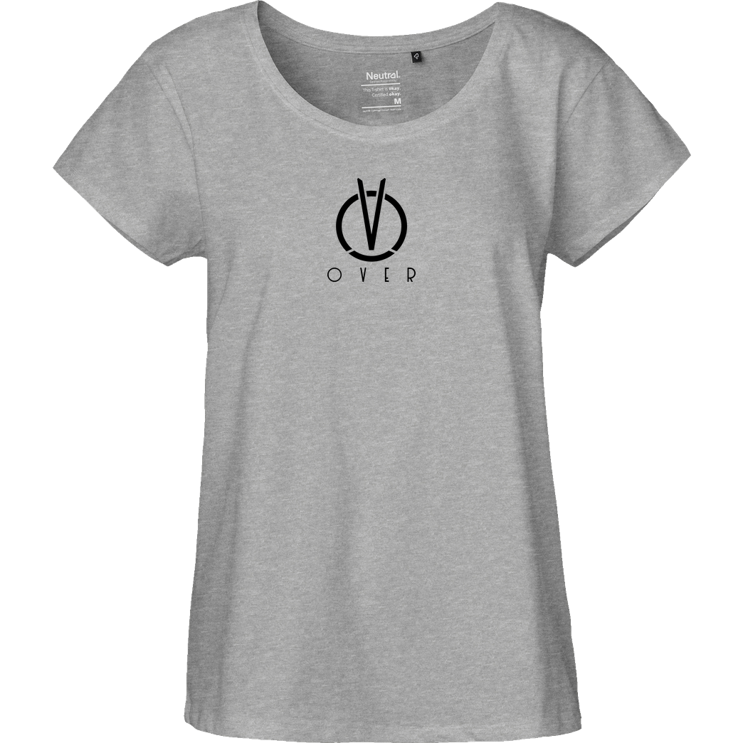 CanBroke Can - Over Logo T-Shirt Fairtrade Loose Fit Girlie - heather grey