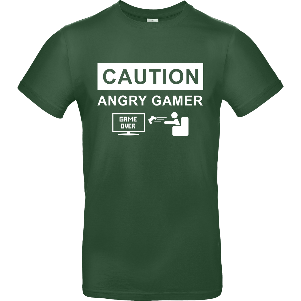 bjin94 Caution! Angry Gamer T-Shirt B&C EXACT 190 -  Bottle Green