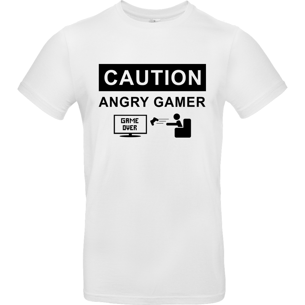 bjin94 Caution! Angry Gamer T-Shirt B&C EXACT 190 -  White