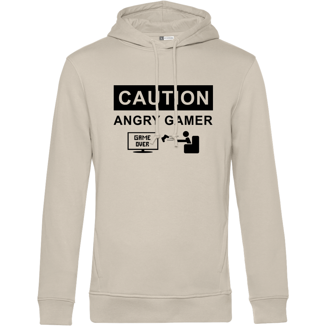 bjin94 Caution! Angry Gamer Sweatshirt B&C HOODED INSPIRE - Off-White