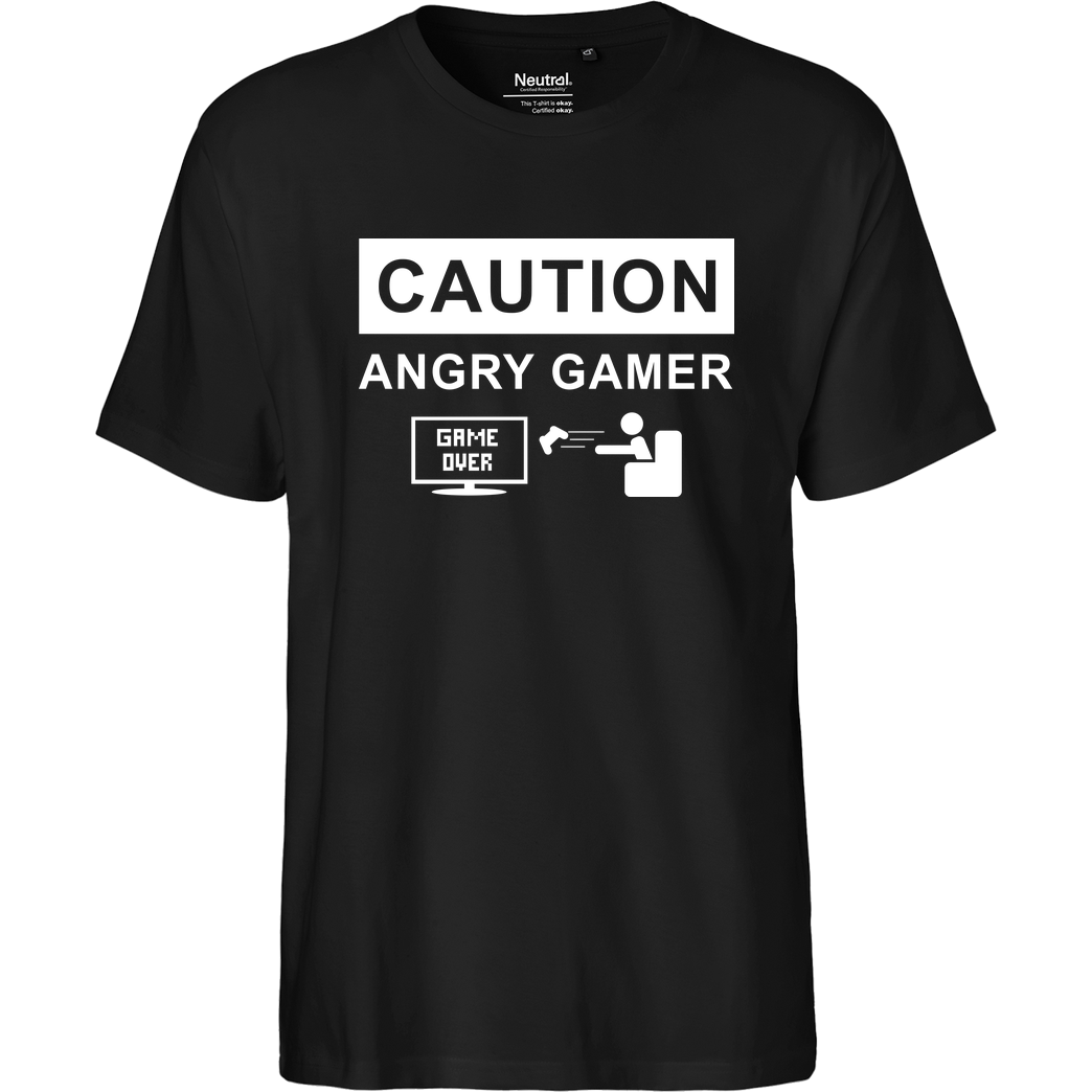 bjin94 Caution! Angry Gamer T-Shirt Fairtrade T-Shirt - black
