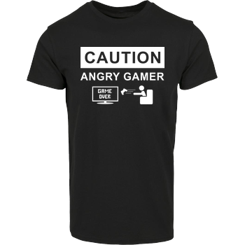 Caution! Angry Gamer House Brand T-Shirt - Black