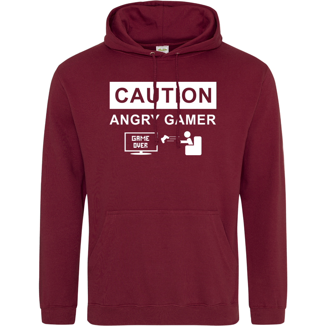 bjin94 Caution! Angry Gamer Sweatshirt JH Hoodie - Bordeaux