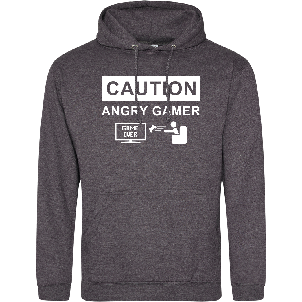bjin94 Caution! Angry Gamer Sweatshirt JH Hoodie - Dark heather grey