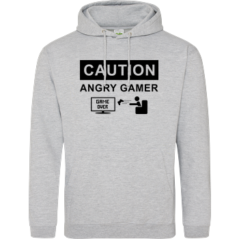 Caution! Angry Gamer JH Hoodie - Heather Grey