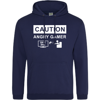Caution! Angry Gamer JH Hoodie - Navy