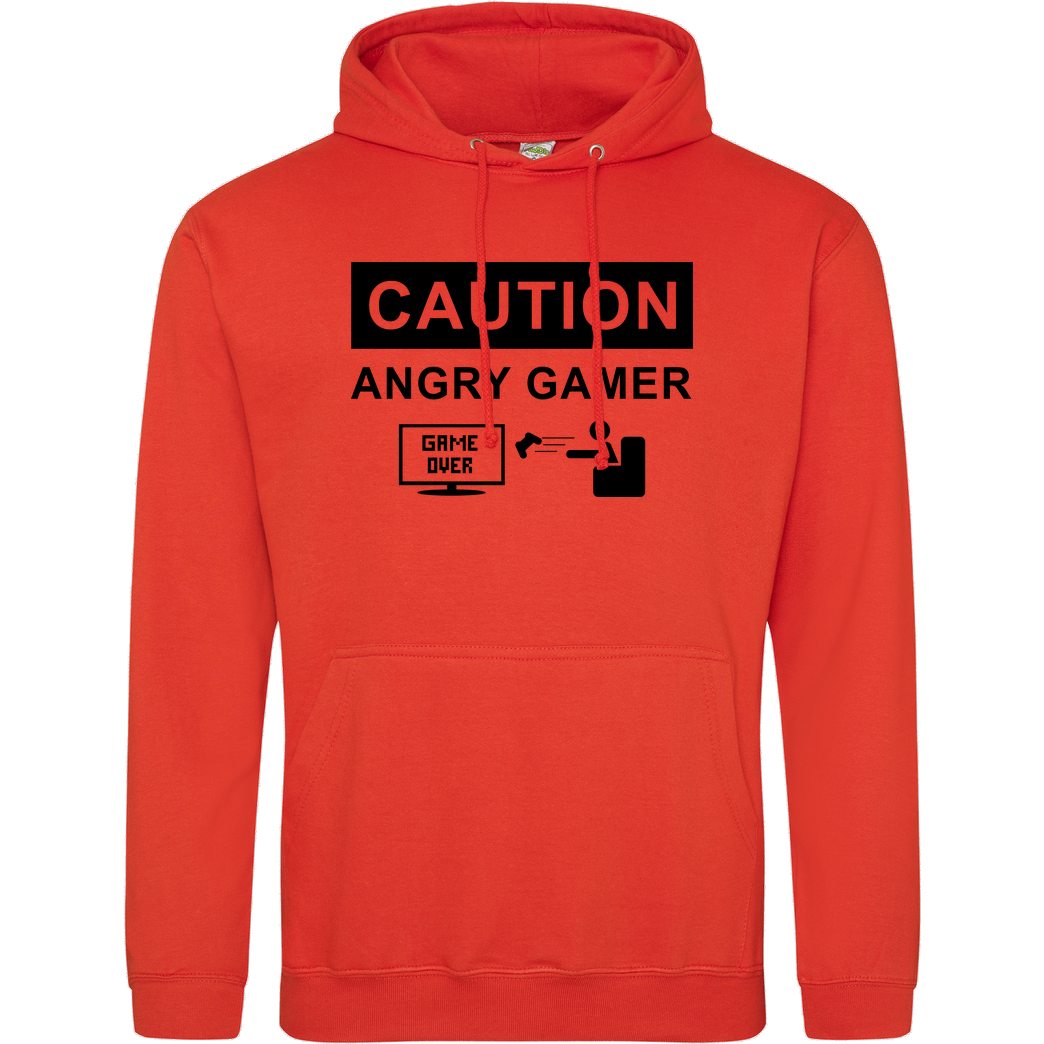 bjin94 Caution! Angry Gamer Sweatshirt JH Hoodie - Orange