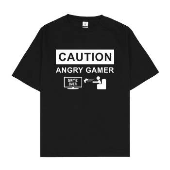 Caution! Angry Gamer Oversize T-Shirt - Black