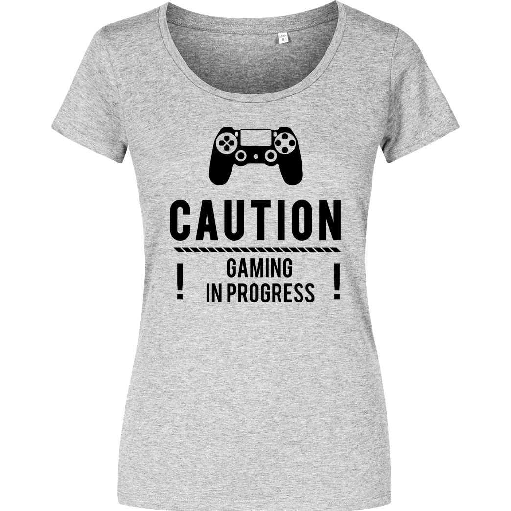bjin94 Caution Gaming v1 T-Shirt Girlshirt heather grey