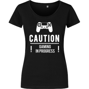 Caution Gaming v1 Girlshirt schwarz