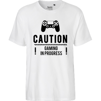 Caution Gaming v1 Fairtrade T-Shirt - white