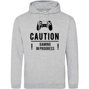 Caution Gaming v1 JH Hoodie - Heather Grey
