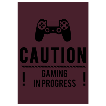 Caution Gaming v1 Art Print burgundy