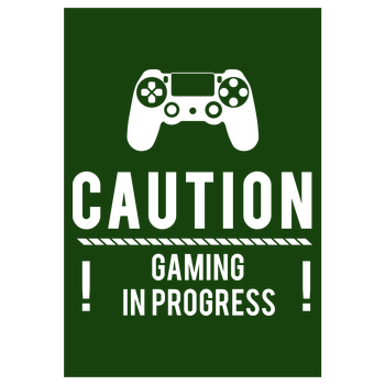 Caution Gaming v1 Art Print green