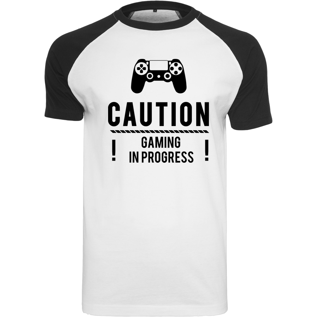 bjin94 Caution Gaming v1 T-Shirt Raglan Tee white