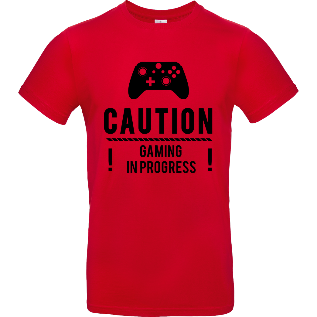 bjin94 Caution Gaming v2 T-Shirt B&C EXACT 190 - Red