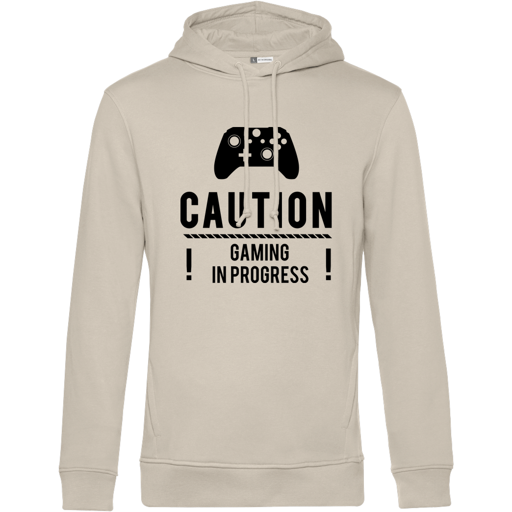 bjin94 Caution Gaming v2 Sweatshirt B&C HOODED INSPIRE - Off-White