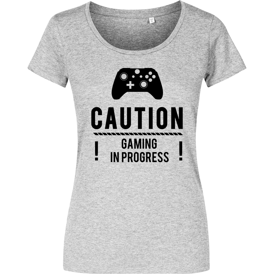 bjin94 Caution Gaming v2 T-Shirt Girlshirt heather grey