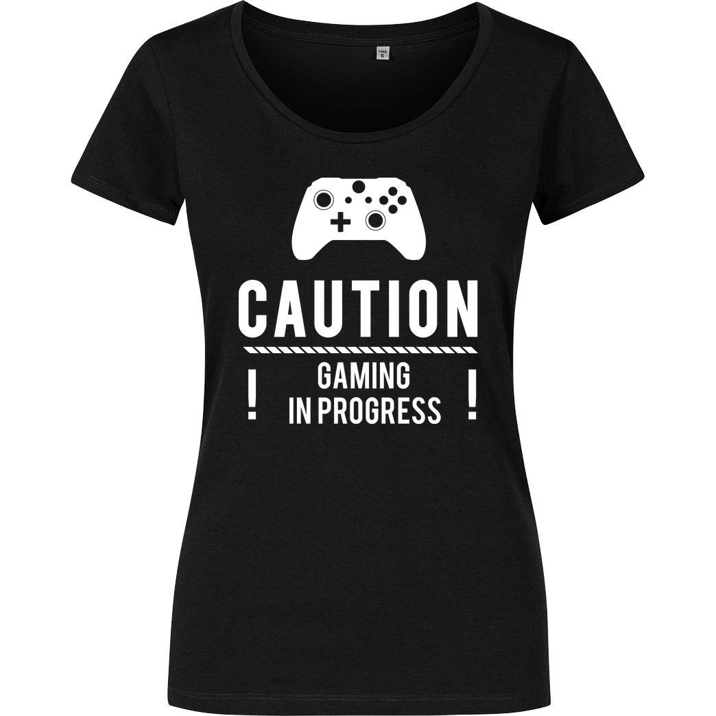 bjin94 Caution Gaming v2 T-Shirt Girlshirt schwarz